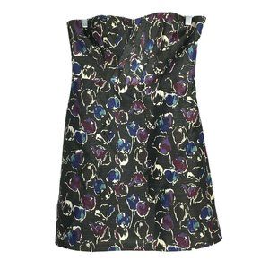 American Eagle 4 Dress Mini Cocktail Strapless Sweetheart Floral Purple Blue